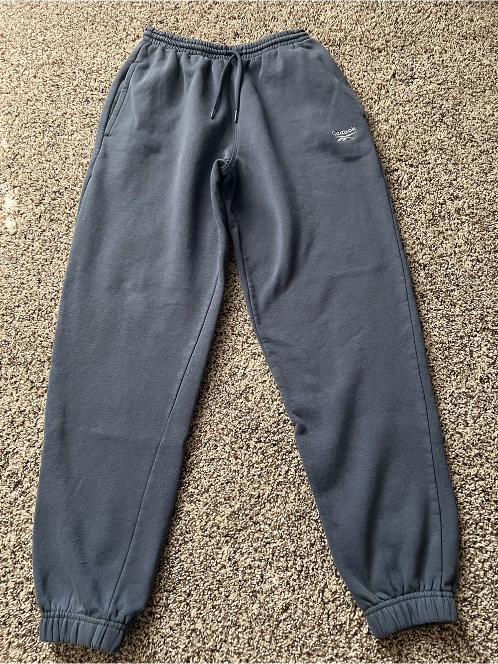 Reebok Dark Gray Elastic Waist Fleece Joggers. Size XS